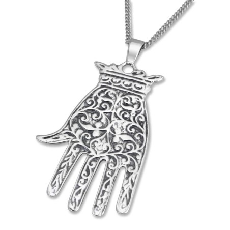 Collier Hamsa en argent. Réplique. Afrique du Nord 19e siècle