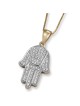 Anbinder Jewelry Pendentif Hamsa bicolore en or 14 carats avec diamants