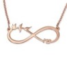 Gold Plated Double Thickness Hebrew / English Infinity Name Necklace -