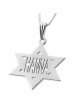 Star of David Necklace with Name in English - Silver or Gold Plated