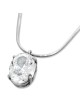 Sterling Silver Zircon Oval Necklace