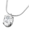 Sterling Silver Zircon Oval Necklace