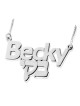 Silver Name Necklace in English & Hebrew (Bold Type)