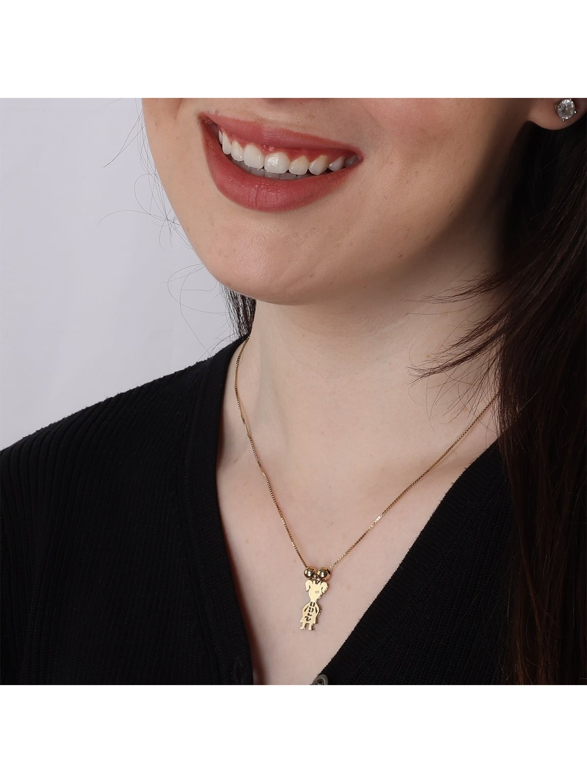 Gold Plated English / Hebrew Kids' Names Mother Necklace