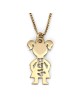 Gold Plated English / Hebrew Kids' Names Mother Necklace