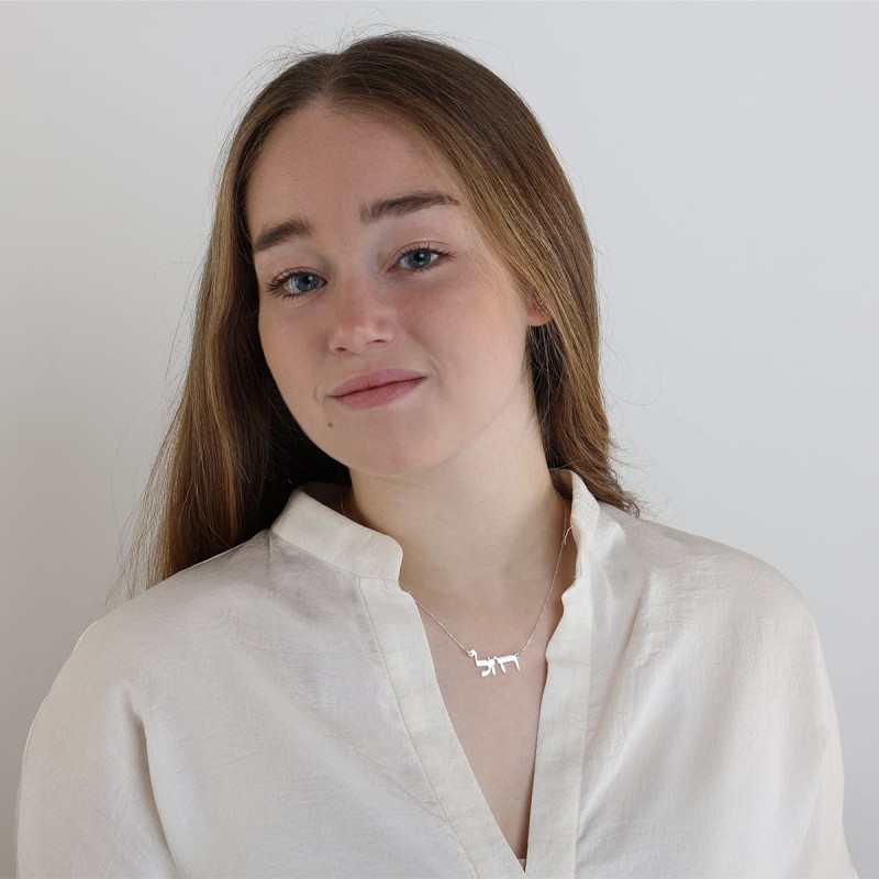 Coffret cadeau Jérusalem avec collier prénom hébreu personnalisable - Ajouter une personne
