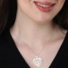 Silver Engraved Pomegranate Heart Necklace for Mom (Hebrew / English)