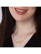 Gold Plated Engraved Infinity Heart Necklace (Hebrew / English)