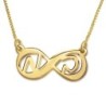 Sterling Silver Infinity Necklace with Initials (Hebrew / English)