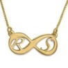 Sterling Silver Infinity Necklace with Initials (Hebrew / English)