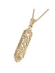 Pendentif Mezouza en or jaune 14 carats avec diamants