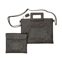 Decorative Black Faux Leather Tallit and ... | Jewish Gift from Israel