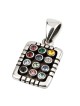 925 Sterling Silver Hoshen Pendant with 12 Multicoloured Round Gemston