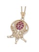 Rafael Jewelry 14K Gold Filigree Pomegranate Ruby Necklace