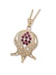 Rafael Jewelry 14K Gold Filigree Pomegranate Ruby Necklace