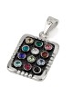 925 Sterling Silver Hoshen Pendant with 12 Round Gemstones