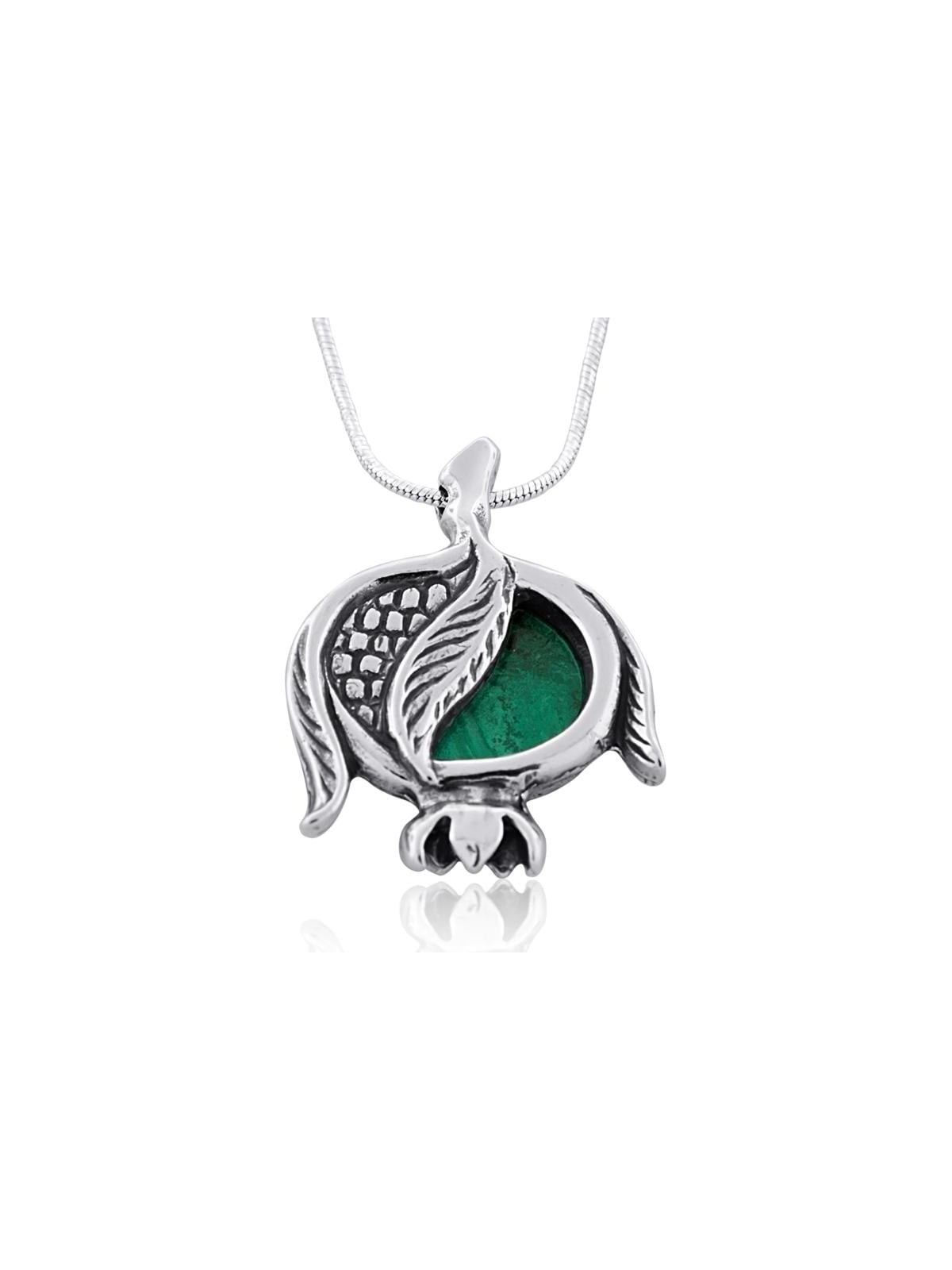 Split Eilat Stone and Silver Pomegranate Necklace