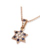 Rafael Jewelry 18K Rose Gold Star of David Pendant with Diamonds & Sap