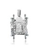 Pendentif rouleau de Torah en argent avec étoile de David et dix commandements