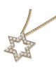 18K Yellow Gold Star of David Outline Diamonds Pendant