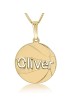 Gold Plated English / Hebrew Laser-Cut Basketball Name Necklace