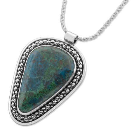 Collier en argent sterling et pierre d'Eilat