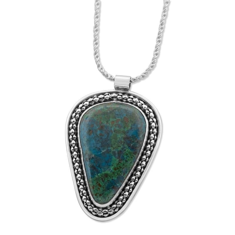 Sterling Silver and Eilat Stone Island Necklace