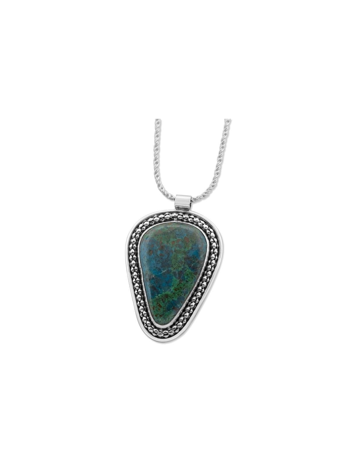 Collier en argent sterling et pierre d'Eilat