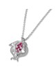 Collier de grenade en argent sterling avec pierres rubis