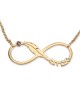 Gold-Plated Double Thickness Customizable Infinity Necklace With Feath