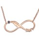 Gold-Plated Double Thickness Customizable Infinity Necklace With Feath