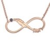 Gold-Plated Double Thickness Customizable Infinity Necklace With Feath