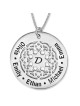 Collier Prénom à Motif Mandala de la Mère en Argent Sterling