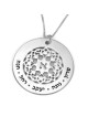 Collier Prénom à Motif Mandala de la Mère en Argent Sterling
