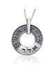 Large Silver Wheel Kabbalah Necklace - Porat Yosef/Evil Eye