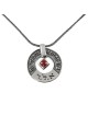 Large Silver Wheel Kabbalah Necklace - Porat Yosef/Evil Eye