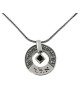 Large Silver Wheel Kabbalah Necklace - Porat Yosef/Evil Eye