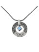 Large Silver Wheel Kabbalah Necklace - Porat Yosef/Evil Eye