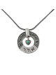 Large Silver Wheel Kabbalah Necklace - Porat Yosef/Evil Eye