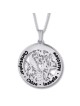 Collier prénom hébreu personnalisé en argent pour maman avec paon (anglais