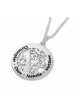 Collier prénom hébreu personnalisé en argent pour maman avec paon (anglais