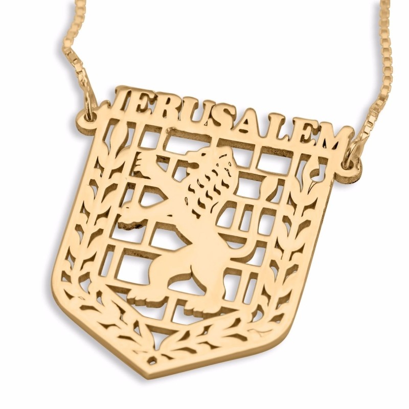 Collier Jérusalem Plaqué Or Double Épaisseur (Anglais)
