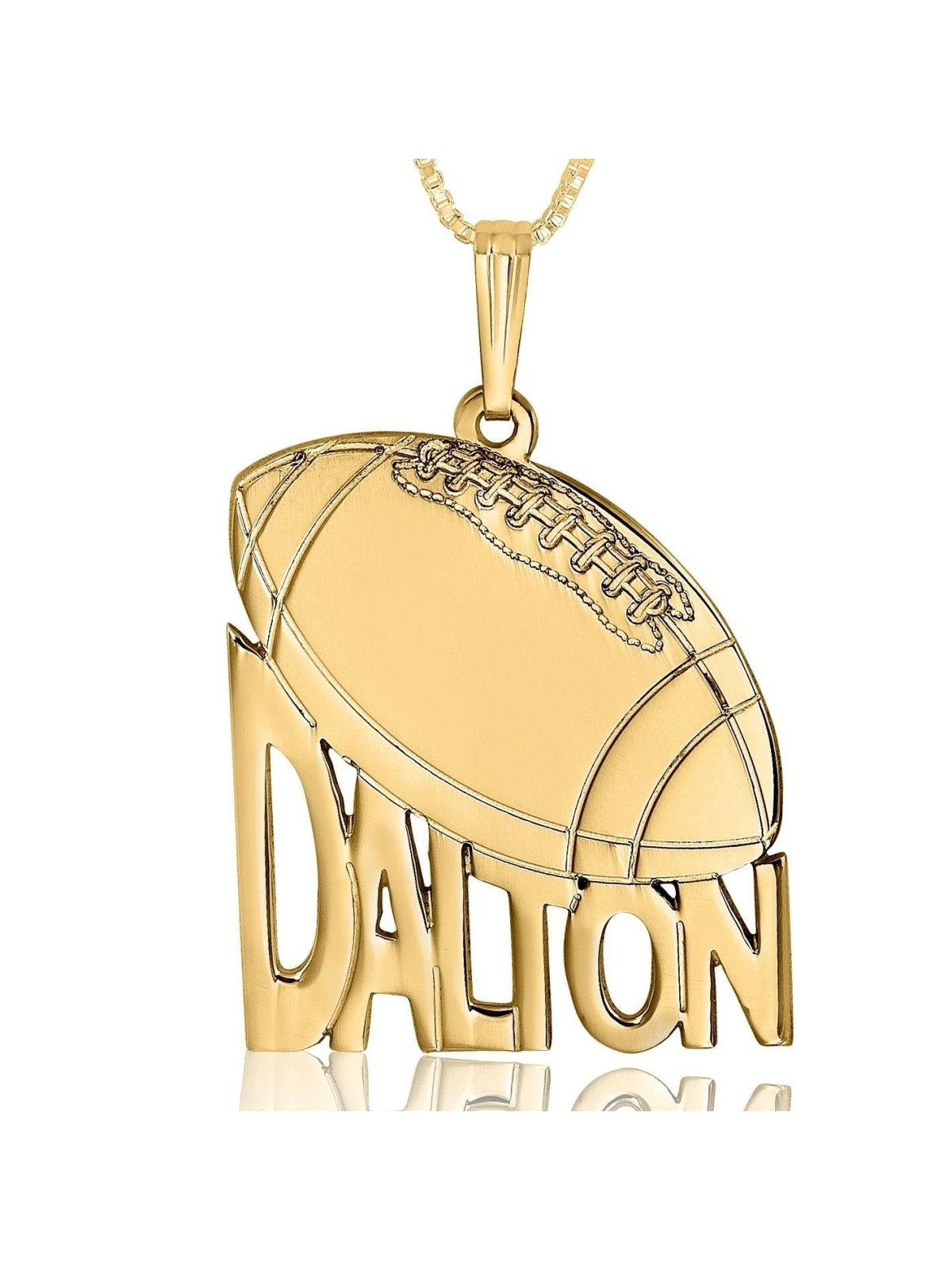 Gold Plated English / Hebrew Football Name Necklace