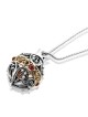Silver and Gold Pomegranate Necklace with Garnet Stones