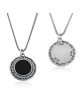 Ana Bekoach : Pendentif en argent à 2 faces en onyx encadré