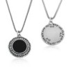 Ana Bekoach: Framed Onyx 2-Sided Silver Pendant