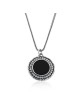 Ana Bekoach : Pendentif en argent à 2 faces en onyx encadré