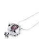 Collier Grenade en Argent avec Pierres Précieuses Rouges - Shema Yisrael