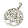 Sterling Silver Circular Tree of Life Pendant with Zircon Stones (Choi