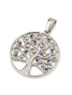 Pendentif Arbre de Vie Circulaire en Argent Sterling avec Pierres de Zircon (Choi